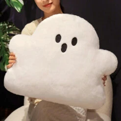 Ghost White Cloud Plush Pillow -Kawaii Store kawaiies plushies plush softtoy ghost white cloud plush pillow soft toy 948059