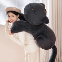 Giant Black Grey Cat Plushies 21 Giant Black Grey Cat Plushies -Kawaii Store kawaiies plushies plush softtoy giant black grey cat plushies soft toy 419029