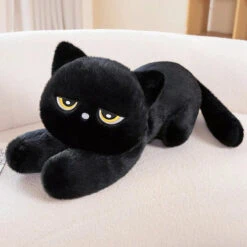 Giant Black Grey Cat Plushies 34 Giant Black Grey Cat Plushies -Kawaii Store kawaiies plushies plush softtoy giant black grey cat plushies soft toy black 23in 60cm 419392