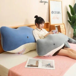 Giant Blue Gray Whale Plushies -Kawaii Store kawaiies plushies plush softtoy giant blue gray whale plushies soft toy 209864