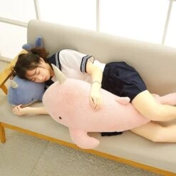 Giant Blue Pink Narwhal Plushies -Kawaii Store kawaiies plushies plush softtoy giant blue pink narwhal plushies new soft toy 791657
