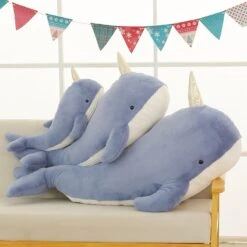 Giant Blue Pink Narwhal Plushies -Kawaii Store kawaiies plushies plush softtoy giant blue pink narwhal plushies new soft toy blue 60cm 835941