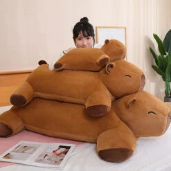 Giant Capybara Snuggle Buddy Plushies -Kawaii Store kawaiies plushies plush softtoy giant capybara snuggle buddy plushies soft toy 23in 60cm 153368