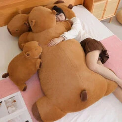 Giant Capybara Snuggle Buddy Plushies -Kawaii Store kawaiies plushies plush softtoy giant capybara snuggle buddy plushies soft toy 405737