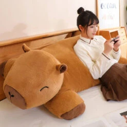 Giant Capybara Snuggle Buddy Plushies -Kawaii Store kawaiies plushies plush softtoy giant capybara snuggle buddy plushies soft toy 466972