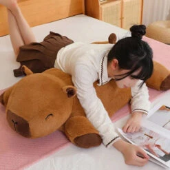 Giant Capybara Snuggle Buddy Plushies -Kawaii Store kawaiies plushies plush softtoy giant capybara snuggle buddy plushies soft toy 909725
