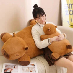 Giant Capybara Snuggle Buddy Plushies -Kawaii Store kawaiies plushies plush softtoy giant capybara snuggle buddy plushies soft toy 999356