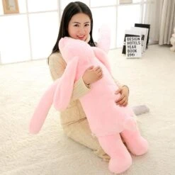 Giant Fluffy Bunny -Kawaii Store kawaiies plushies plush softtoy giant fluffy bunnies soft toy 35in 90cm marshmellow pink 455784