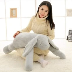 Giant Fluffy Bunny -Kawaii Store kawaiies plushies plush softtoy giant fluffy bunnies soft toy 35in 90cm thumper gray 236871