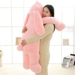 Giant Fluffy Bunny -Kawaii Store kawaiies plushies plush softtoy giant fluffy bunnies soft toy 43in 110cm marshmellow pink 494362