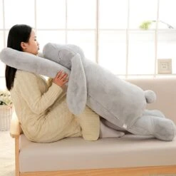 Giant Fluffy Bunny -Kawaii Store kawaiies plushies plush softtoy giant fluffy bunnies soft toy 43in 110cm thumper gray 289822