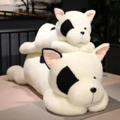 Giant Fluffy Spotty White Black Dog Plushie -Kawaii Store kawaiies plushies plush softtoy giant fluffy spotty white black dog plushie soft toy 266462