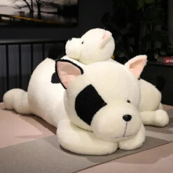 Giant Fluffy Spotty White Black Dog Plushie -Kawaii Store kawaiies plushies plush softtoy giant fluffy spotty white black dog plushie soft toy 849154