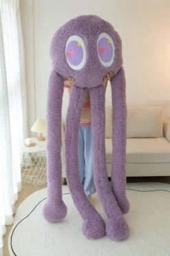 Giant Fuzzy 4 Legged Octopus Plushie -Kawaii Store kawaiies plushies plush softtoy giant fuzzy 4 legged octopus plushie new soft toy 917317