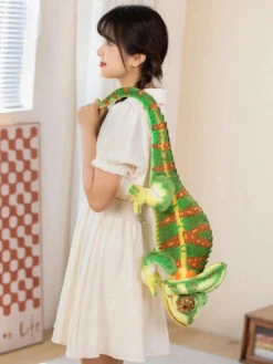 Giant Green Chameleon Plushie -Kawaii Store kawaiies plushies plush softtoy giant green chameleon plushie soft toy 267646