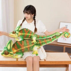Giant Green Chameleon Plushie -Kawaii Store kawaiies plushies plush softtoy giant green chameleon plushie soft toy 829015