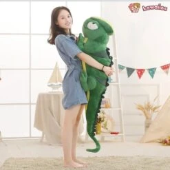 Giant Green Lizard Chameleon Plushie -Kawaii Store kawaiies plushies plush softtoy giant green lizard chameleon plushie soft toy 360692