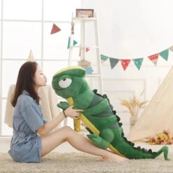 Giant Green Lizard Chameleon Plushie -Kawaii Store kawaiies plushies plush softtoy giant green lizard chameleon plushie soft toy 449645