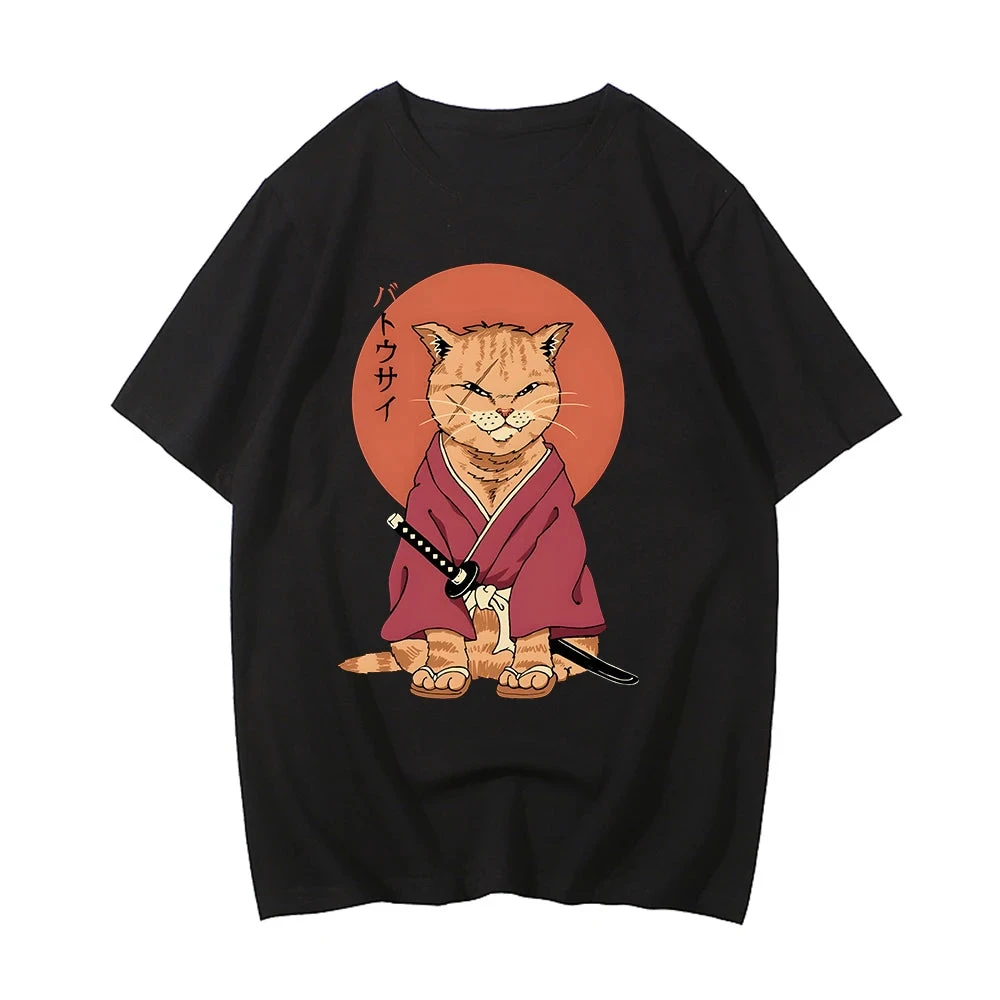 Apparel Ginger Samurai Cat Sun Unisex Tee 4 Apparel Ginger Samurai Cat Sun Unisex Tee - Image 2