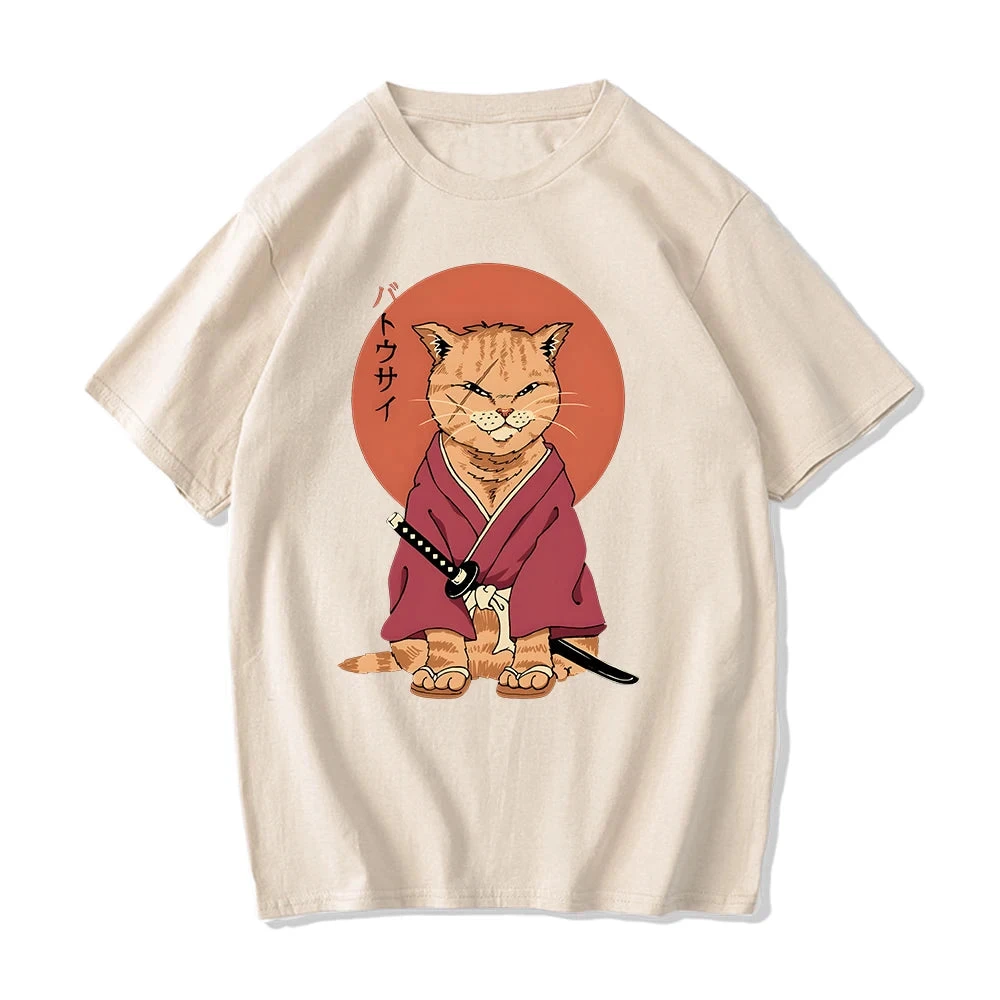 Apparel Ginger Samurai Cat Sun Unisex Tee 6 Apparel Ginger Samurai Cat Sun Unisex Tee - Image 4