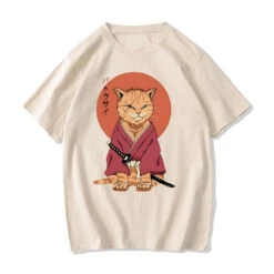 Apparel Ginger Samurai Cat Sun Unisex Tee 23 Apparel Ginger Samurai Cat Sun Unisex Tee -Kawaii Store kawaiies plushies plush softtoy ginger samurai cat sun unisex tee apparel cream xs 396434