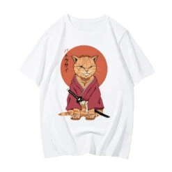 Apparel Ginger Samurai Cat Sun Unisex Tee 22 Apparel Ginger Samurai Cat Sun Unisex Tee -Kawaii Store kawaiies plushies plush softtoy ginger samurai cat sun unisex tee apparel white xs 352471