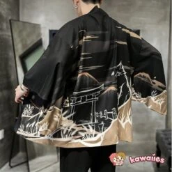 Apparel Golden Wild Autumn And Misty Torii Men Kimono -Kawaii Store kawaiies plushies plush softtoy golden wild autumn and misty torii men kimono kimono 151796