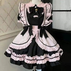 Apparel Gothic Black Pink Sweet Lolita Women's Maid Dress Bowknots 28 Apparel Gothic Black Pink Sweet Lolita Women's Maid Dress Bowknots -Kawaii Store kawaiies plushies plush softtoy gothic black pink sweet lolita womens maid dress bowknots apparel 151478