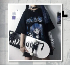 Apparel Gothic Blue Hair Emo Anime Girl Women's Tee 27 Apparel Gothic Blue Hair Emo Anime Girl Women's Tee -Kawaii Store kawaiies plushies plush softtoy gothic blue hair emo anime girl womens tee apparel 352408