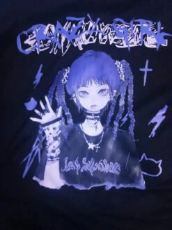 Apparel Gothic Blue Hair Emo Anime Girl Women's Tee 28 Apparel Gothic Blue Hair Emo Anime Girl Women's Tee -Kawaii Store kawaiies plushies plush softtoy gothic blue hair emo anime girl womens tee apparel 484061