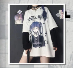 Apparel Gothic Blue Hair Emo Anime Girl Women's Tee 24 Apparel Gothic Blue Hair Emo Anime Girl Women's Tee -Kawaii Store kawaiies plushies plush softtoy gothic blue hair emo anime girl womens tee apparel 672151