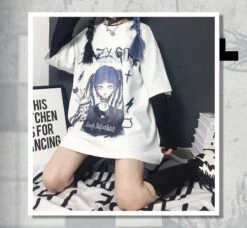 Apparel Gothic Blue Hair Emo Anime Girl Women's Tee 23 Apparel Gothic Blue Hair Emo Anime Girl Women's Tee -Kawaii Store kawaiies plushies plush softtoy gothic blue hair emo anime girl womens tee apparel 862429