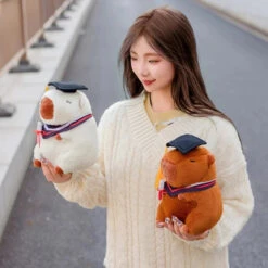 Graduation Scholar Capybara Plush -Kawaii Store kawaiies plushies plush softtoy graduation scholar capybara plush soft toy 321049