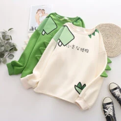 Apparel Green Dinosaur Long Sleeve Unisex Sweatshirts