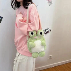 Apparel Green Froggy Plush Backpack -Kawaii Store kawaiies plushies plush softtoy green froggy plush backpack bags 179582