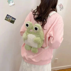 Apparel Green Froggy Plush Backpack -Kawaii Store kawaiies plushies plush softtoy green froggy plush backpack bags 22cm 8in 880498