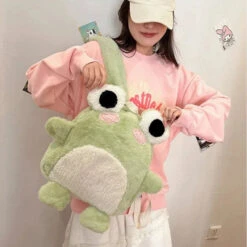 Apparel Green Froggy Plush Backpack -Kawaii Store kawaiies plushies plush softtoy green froggy plush backpack bags 295229