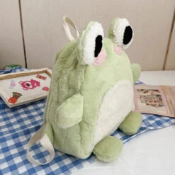 Apparel Green Froggy Plush Backpack -Kawaii Store kawaiies plushies plush softtoy green froggy plush backpack bags 318645
