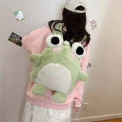 Apparel Green Froggy Plush Backpack -Kawaii Store kawaiies plushies plush softtoy green froggy plush backpack bags 33cm 13in 185626