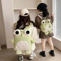 Apparel Green Froggy Plush Backpack -Kawaii Store kawaiies plushies plush softtoy green froggy plush backpack bags 382008