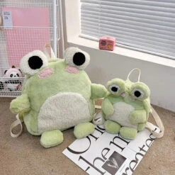 Apparel Green Froggy Plush Backpack -Kawaii Store kawaiies plushies plush softtoy green froggy plush backpack bags 629075