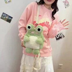 Apparel Green Froggy Plush Backpack -Kawaii Store kawaiies plushies plush softtoy green froggy plush backpack bags 767929