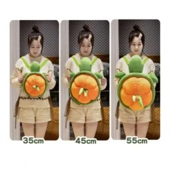 Green Orange Turtle Plush Backpack -Kawaii Store kawaiies plushies plush softtoy green orange turtle plush backpack soft toy 413461