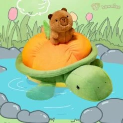 Green Orange Turtle Plush Backpack -Kawaii Store kawaiies plushies plush softtoy green orange turtle plush backpack soft toy 488258