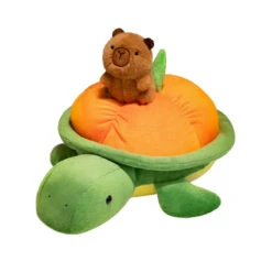 Green Orange Turtle Plush Backpack -Kawaii Store kawaiies plushies plush softtoy green orange turtle plush backpack soft toy 852652