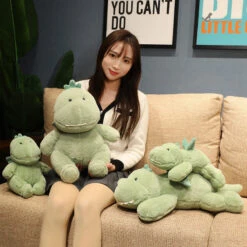 Hajiro The Goofy Green Dinosaur Plushie -Kawaii Store kawaiies plushies plush softtoy hajiro the goofy green dinosaur plushie soft toy 204169