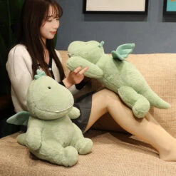 Hajiro The Goofy Green Dinosaur Plushie -Kawaii Store kawaiies plushies plush softtoy hajiro the goofy green dinosaur plushie soft toy 279337