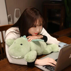 Hajiro The Goofy Green Dinosaur Plushie -Kawaii Store kawaiies plushies plush softtoy hajiro the goofy green dinosaur plushie soft toy 285409