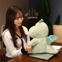 Hajiro The Goofy Green Dinosaur Plushie -Kawaii Store kawaiies plushies plush softtoy hajiro the goofy green dinosaur plushie soft toy 679995