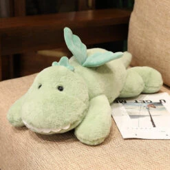 Hajiro The Goofy Green Dinosaur Plushie -Kawaii Store kawaiies plushies plush softtoy hajiro the goofy green dinosaur plushie soft toy laying 30cm 556961